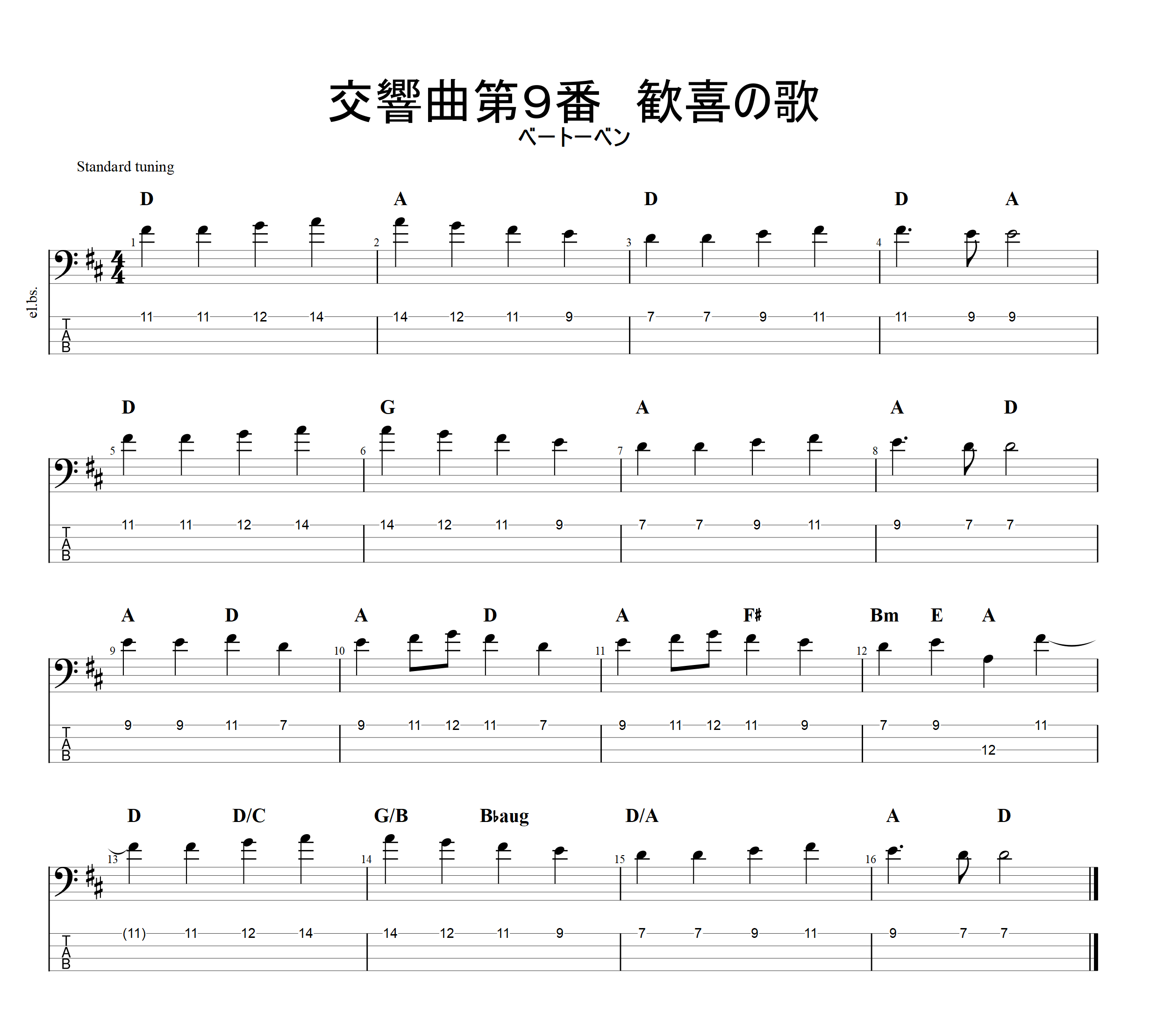 第9喜びの歌ベースソロ1